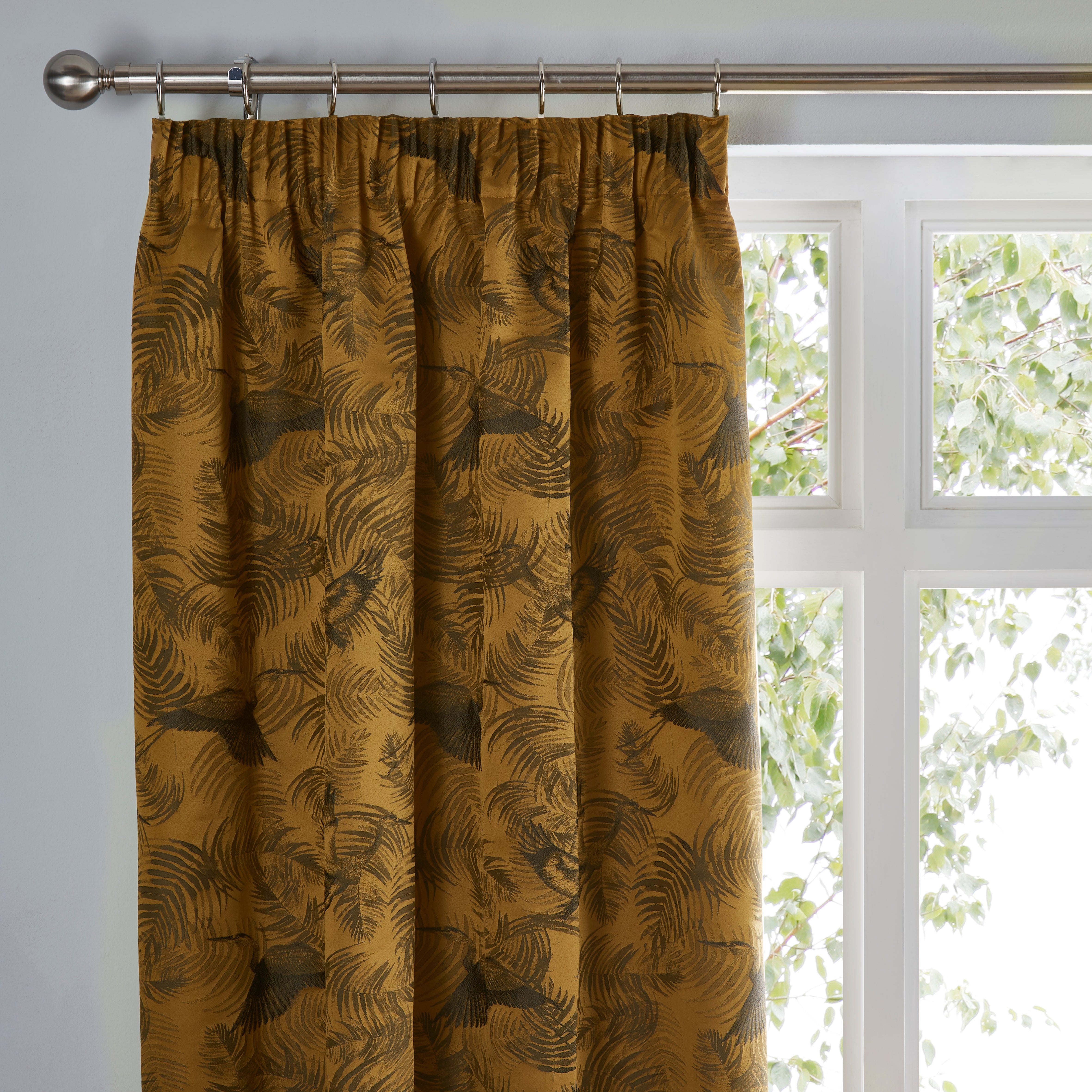 Crane Old Gold Pencil Pleat Curtains | Dunelm