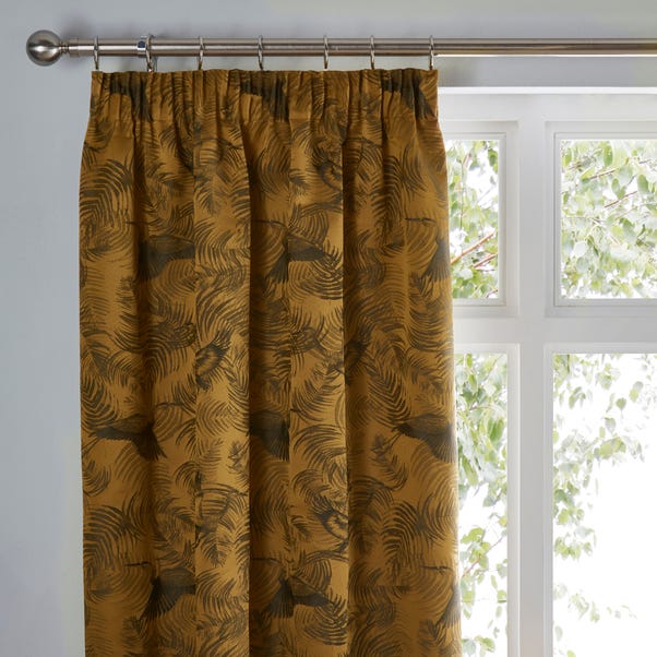 Crane Old Gold Pencil Pleat Curtains image 1 of 8