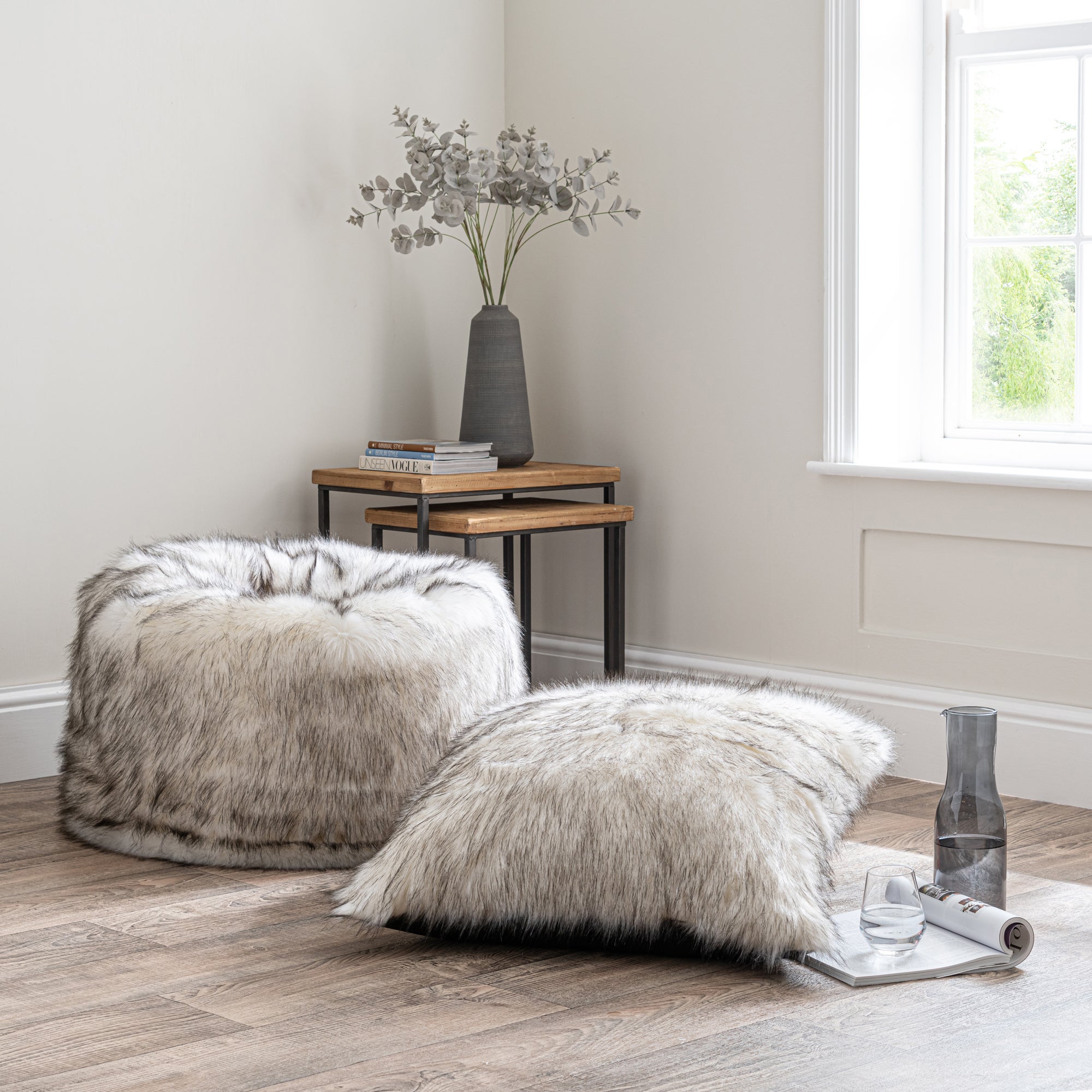Husky White Floor Cushion | Dunelm