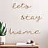 Let's Stay Home Wire Wall Art Gold