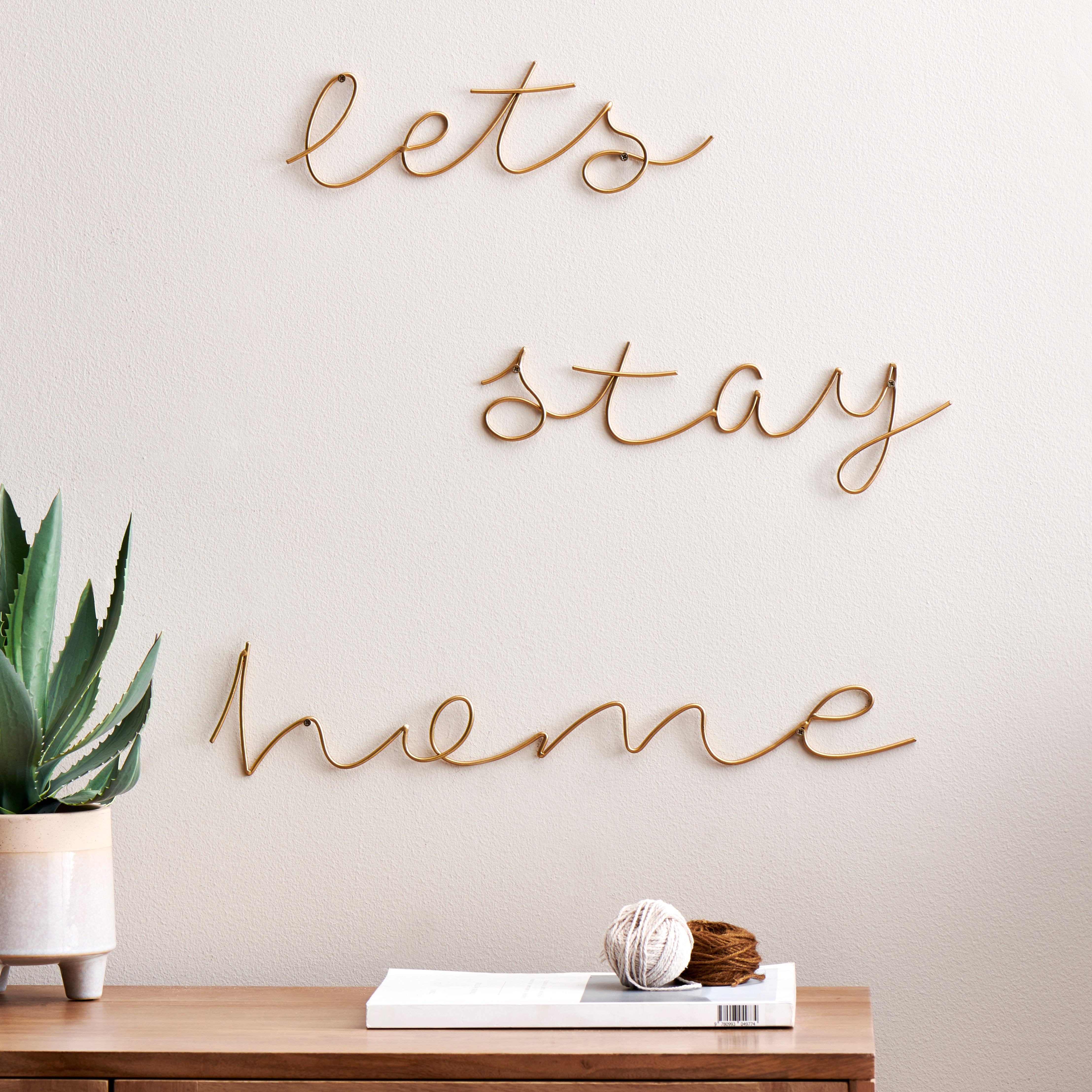 Let'S Stay Home Wire Wall Art | Dunelm