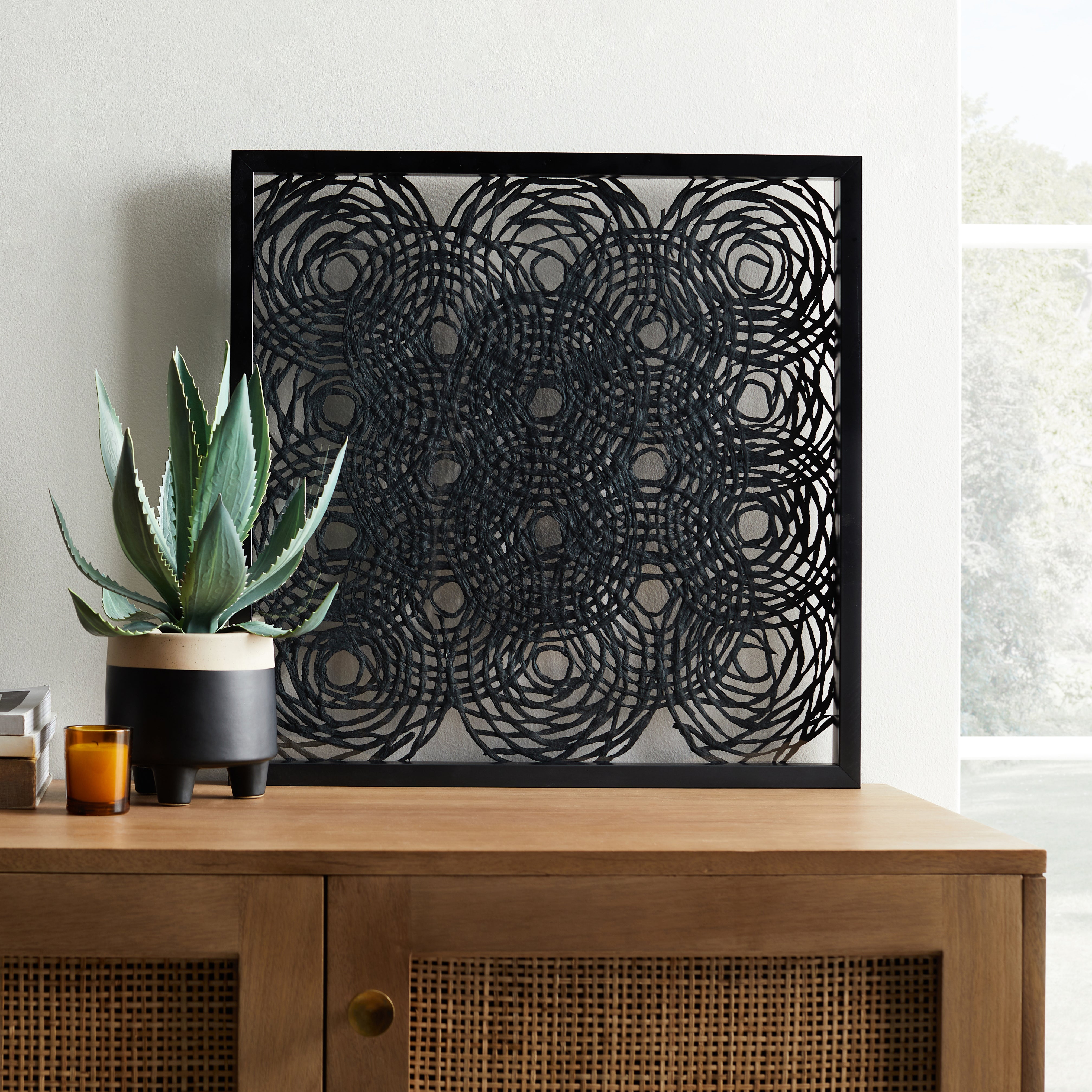Click to view product details and reviews for Tribal Cut Out Paper Framed Print White.