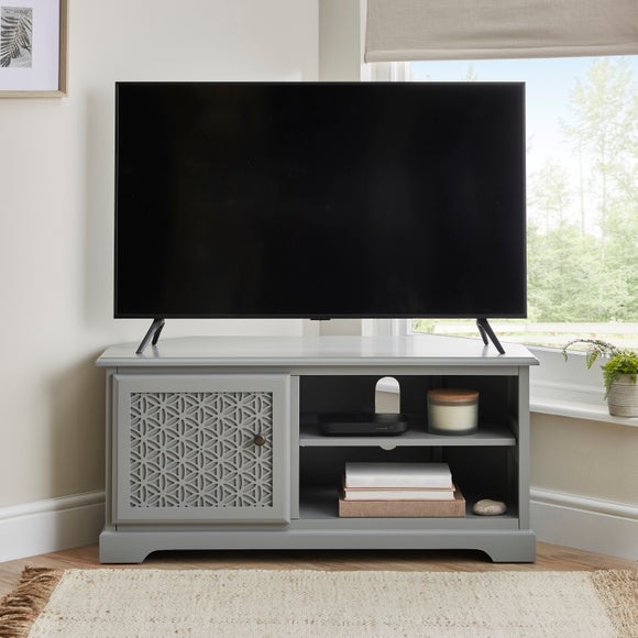 Corner tv deals stand with shelves