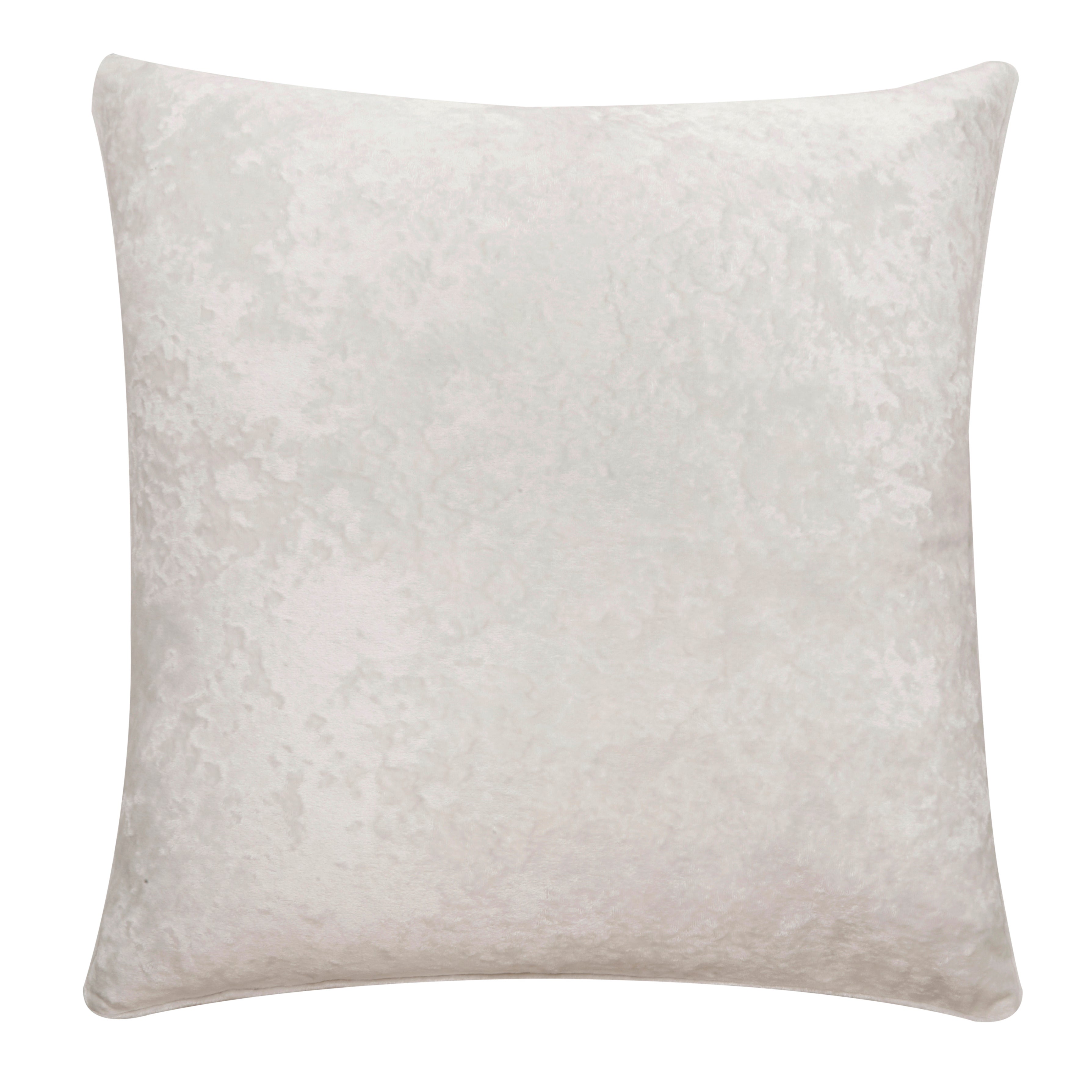Crushed Velour Cushion White