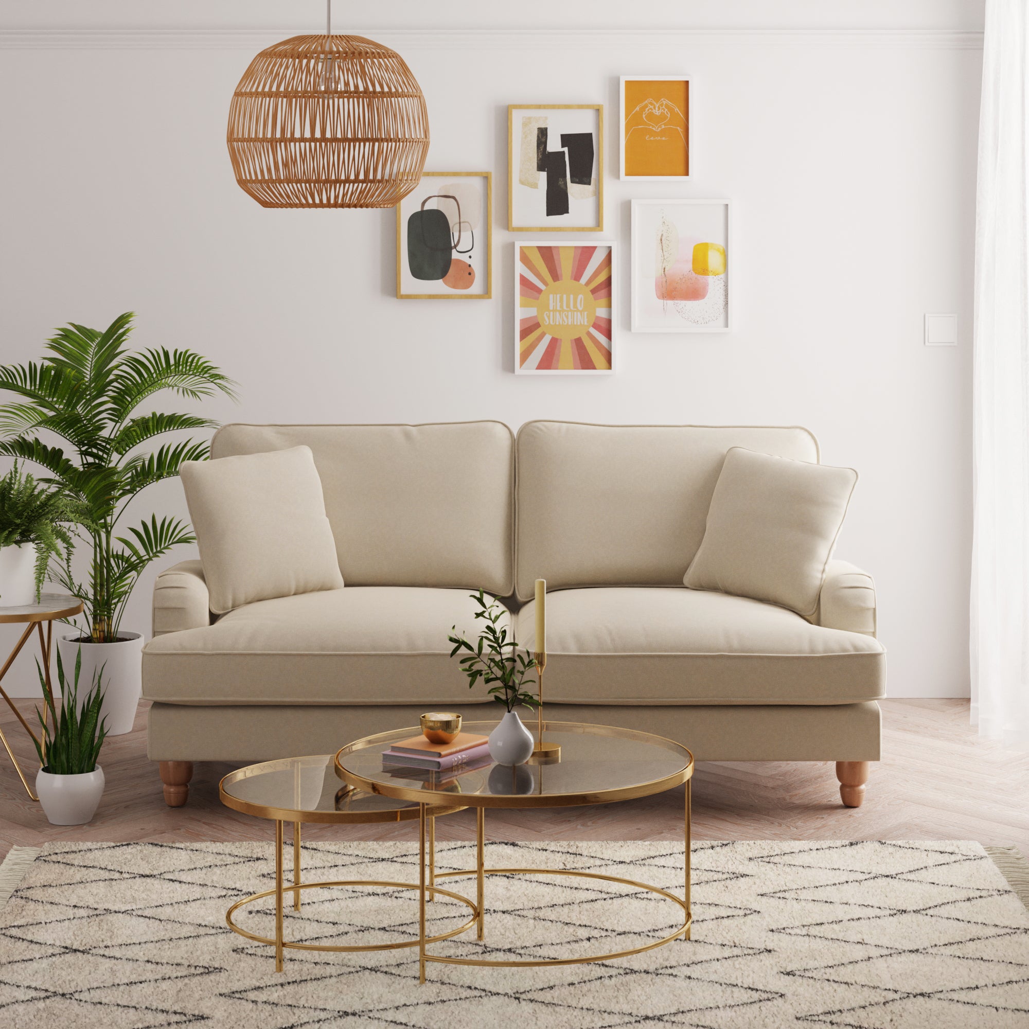 Beatrice Luna Fabric 3 Seater Sofa