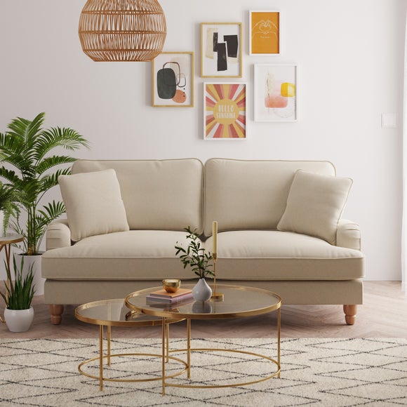 Beige rolled deals arm sofa