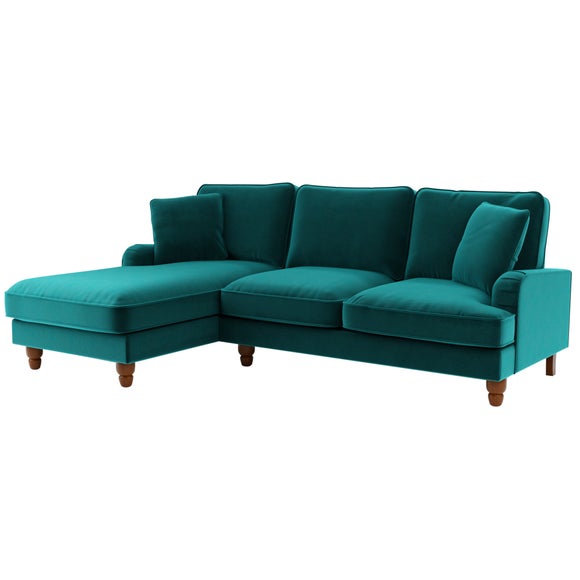 Beatrice Velvet Left Hand Corner Sofa Dunelm