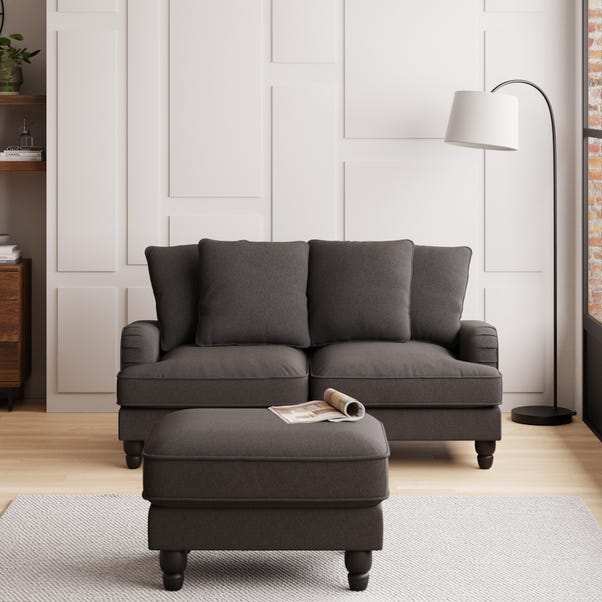 Beatrice Scatter Back Fabric 2 Seater Sofa Charcoal