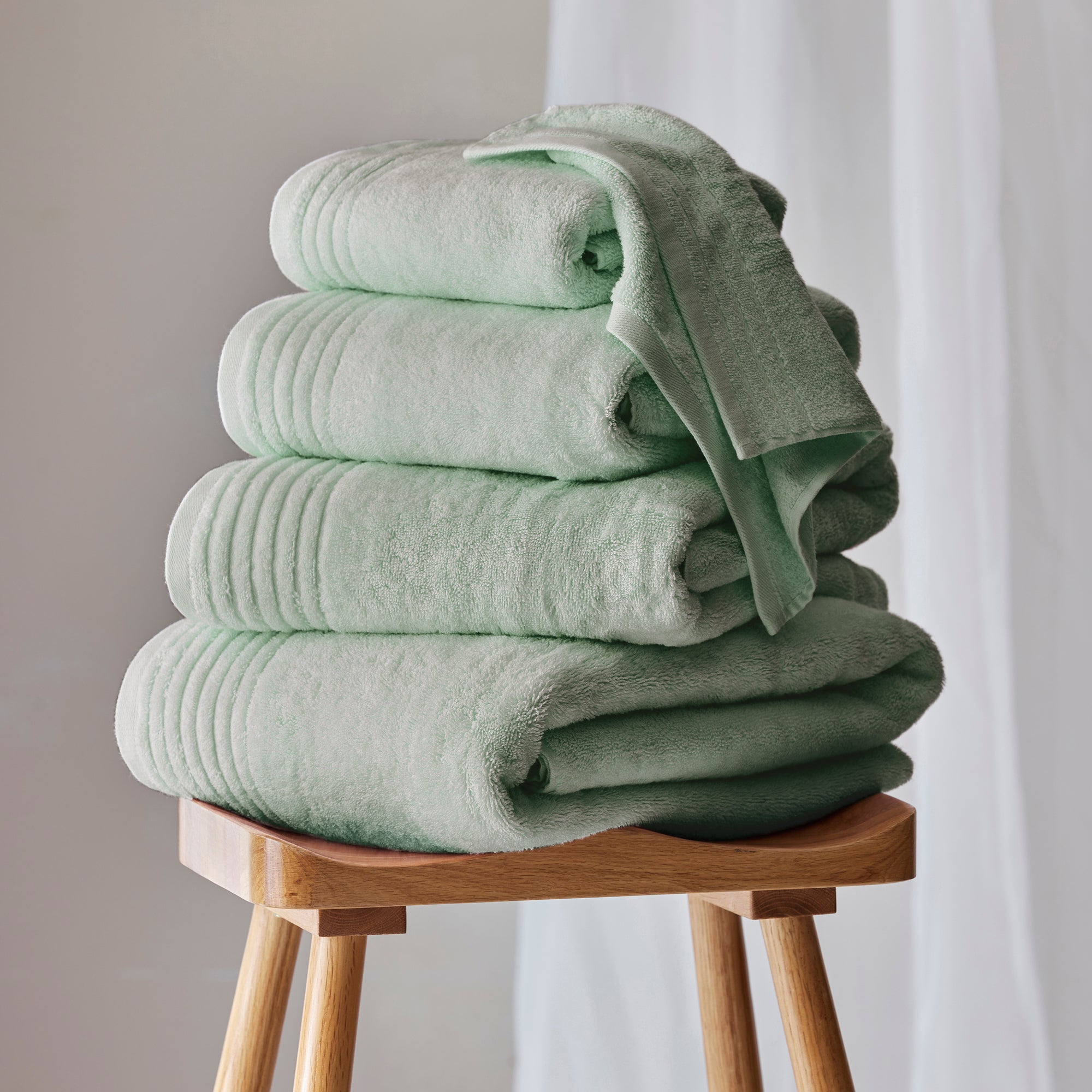 Dorma Tencel Sumptuously Soft Grey Green Towel | Dunelm