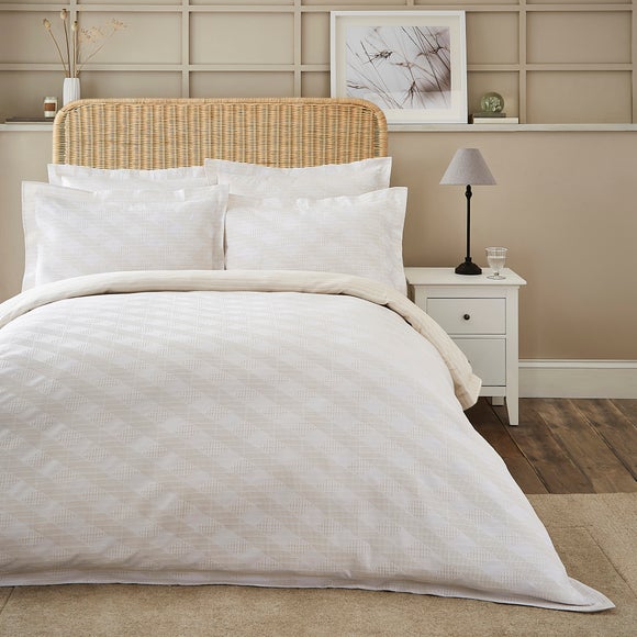 Dorma Pensthorpe Jacquard Waffle Natural 100 Cotton Duvet Cover and