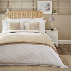 Dorma Pensthorpe Jacquard Waffle Natural 100% Cotton Duvet Cover and Pillowcase Set