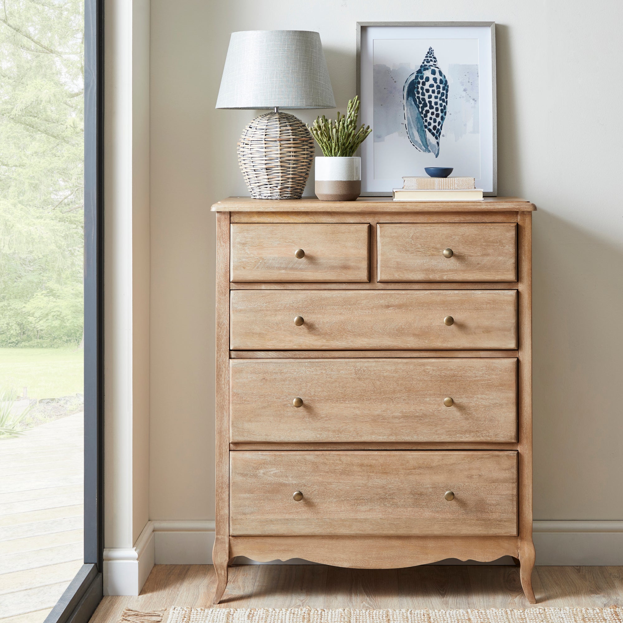 Giselle 5 Drawer Chest Mango Wood Brown
