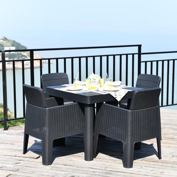 Faro 4 Seater Black Square Dining Set Dunelm - Cube 4 Seater Rattan Effect Patio Set Black 459 Faro 4 Seater Black Square Dining Set Dunelm - Cube 4 Seater Rattan Effect Patio Set Black 459