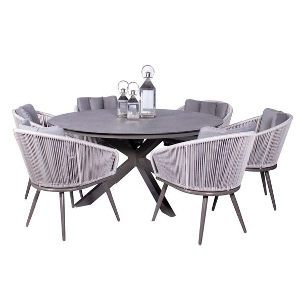 Aspen 6 Seater Round Dining Set | Dunelm