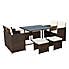 Cannes 8 Seater Brown Cube Set  Natural (Cream)