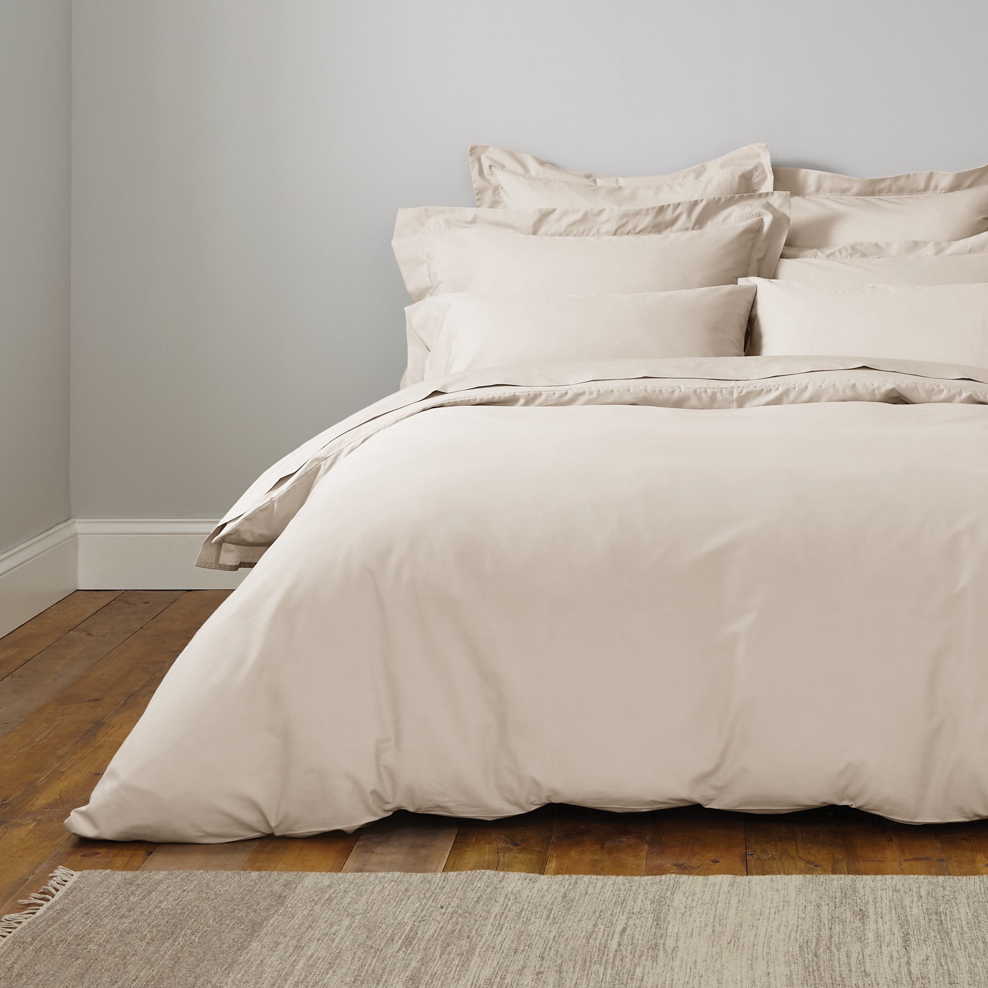 Image of Fogarty Cooling Cotton White Sands Duvet Cover Brown