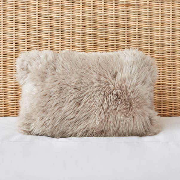 Dorma Natural Sheepskin Boudoir Cushion image 1 of 4