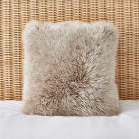 Dorma Natural Sheepskin Square Cushion