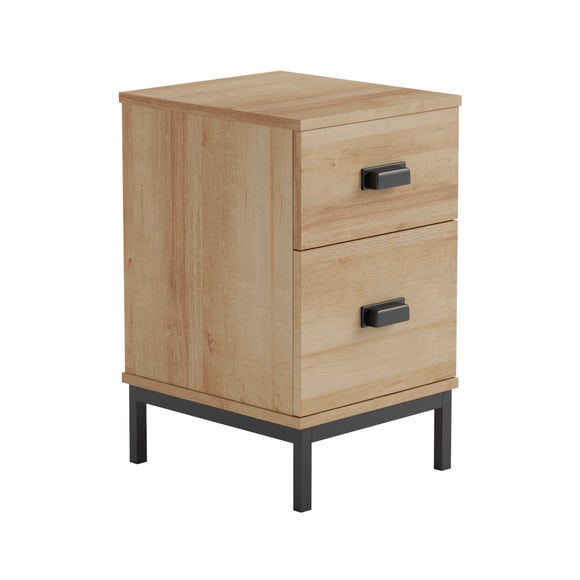 Fulton Slim Oak Effect Bedside Table Dunelm