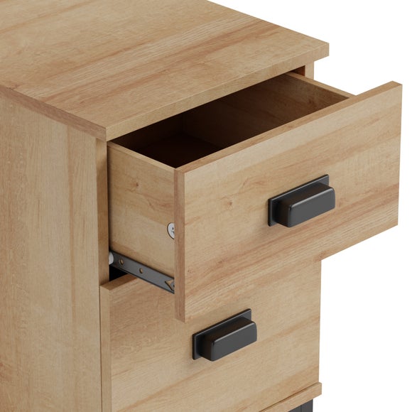 Fulton Slim Oak Effect Bedside Table Dunelm
