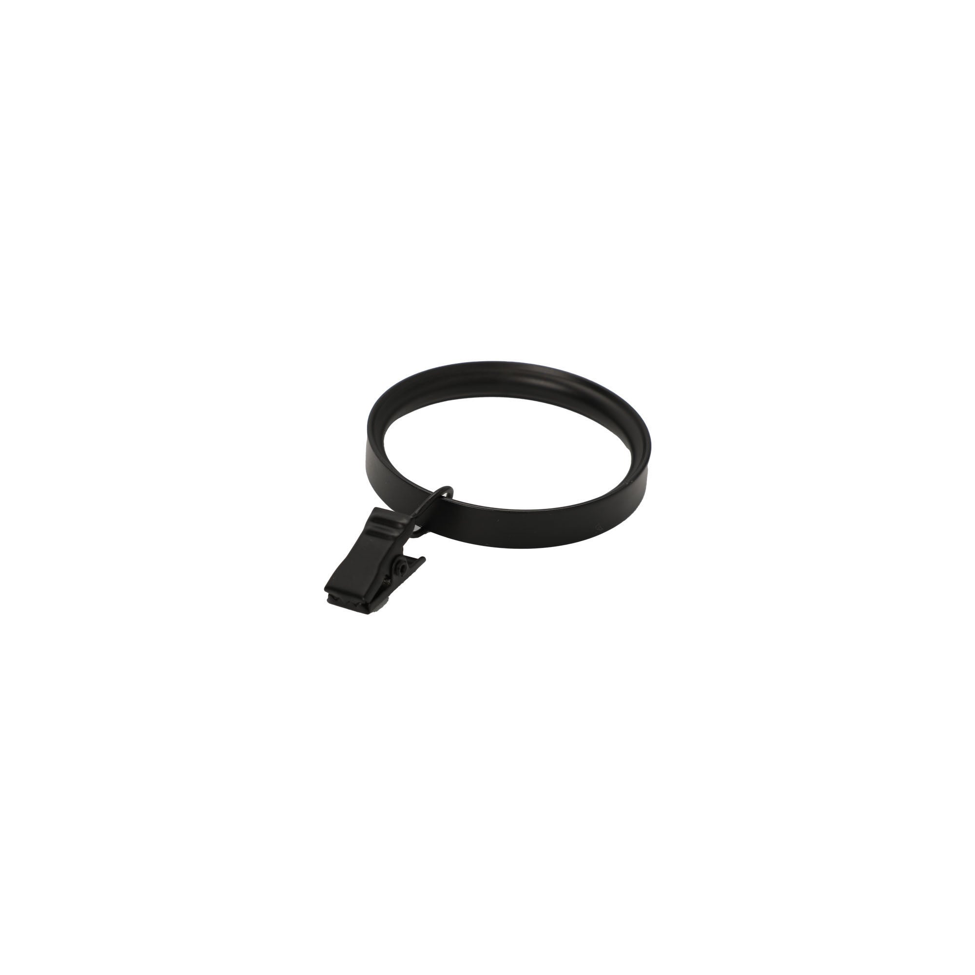 Luxe Curtain Rings With Clips Dia 28mm Black