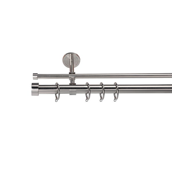 Trinity Metal Double Extendable Curtain Pole Dunelm Trinity Metal Double Extendable Curtain, 2 Layer Curtain Rod