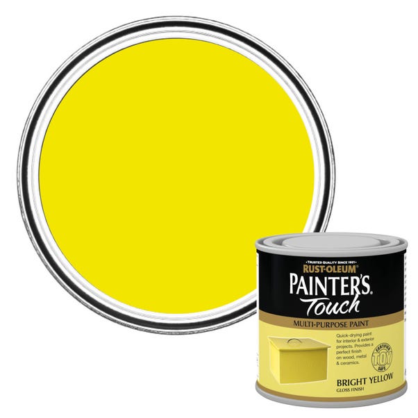 Rust-Oleum Bright Yellow Gloss Painter's Touch Toy Safe Paint 250ml image 1 of 6
