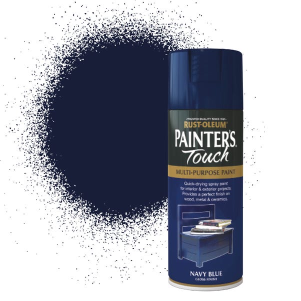 Rust-Oleum Navy Blue Gloss Painter's Touch Spray Paint 400ml image 1 of 6