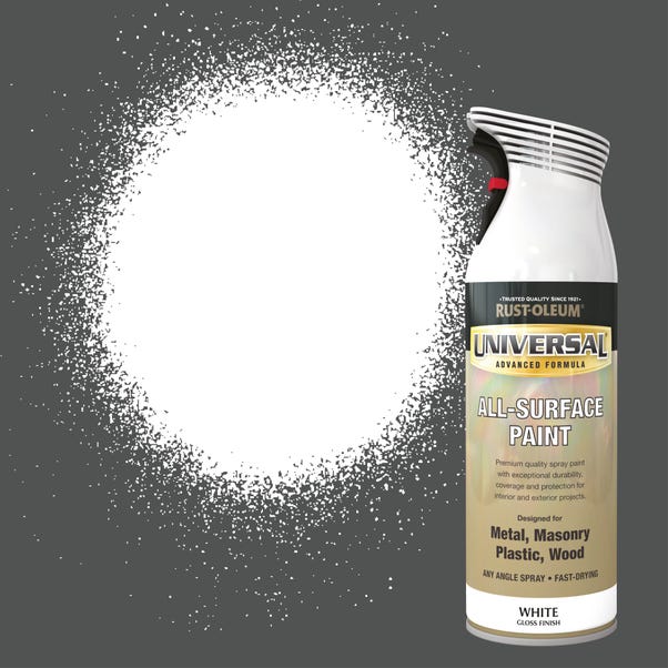 Rust-Oleum White Gloss Universal All-Surface Spray Paint 400ml image 1 of 8