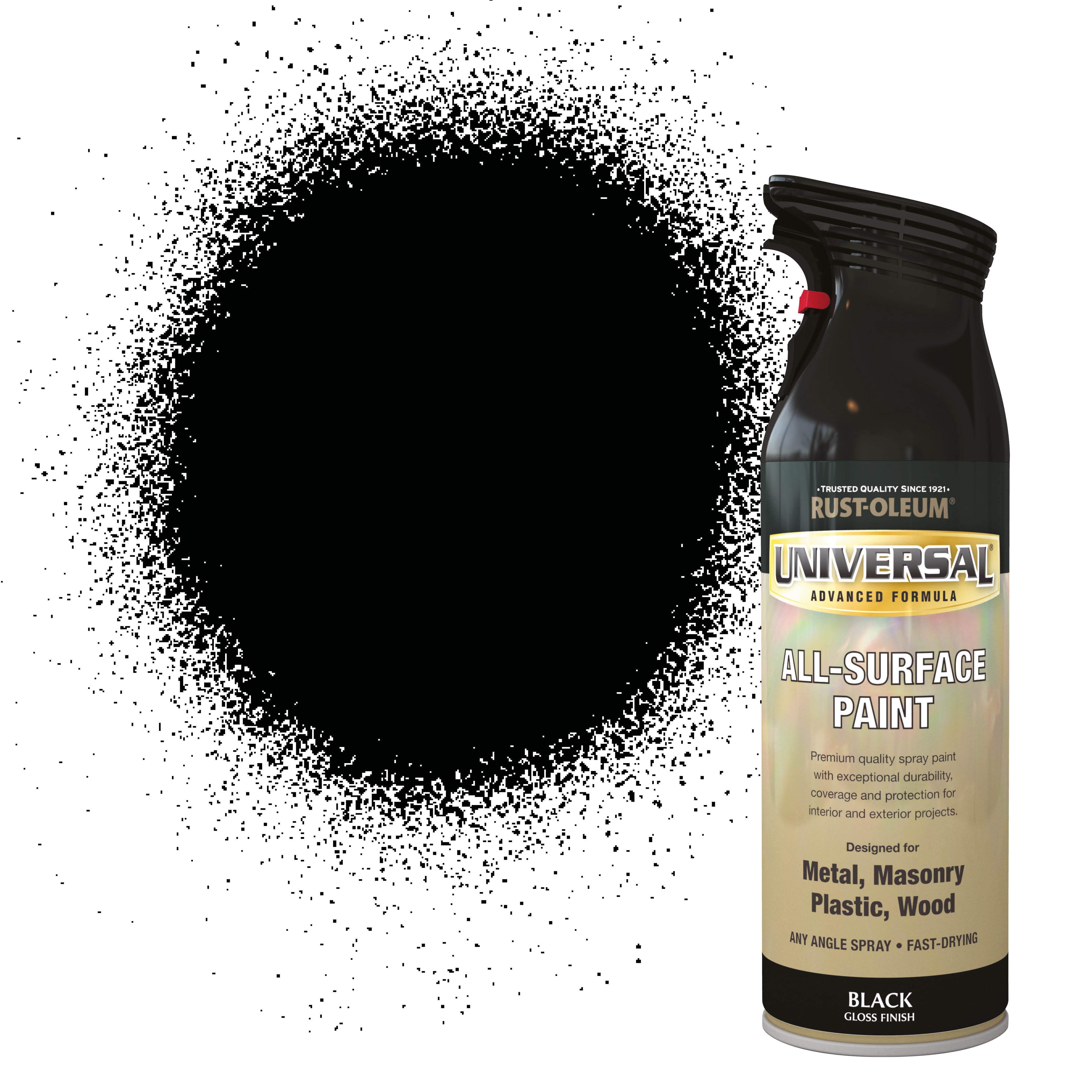 Rust-Oleum Black Gloss Universal All-Surface Spray Paint 400ml