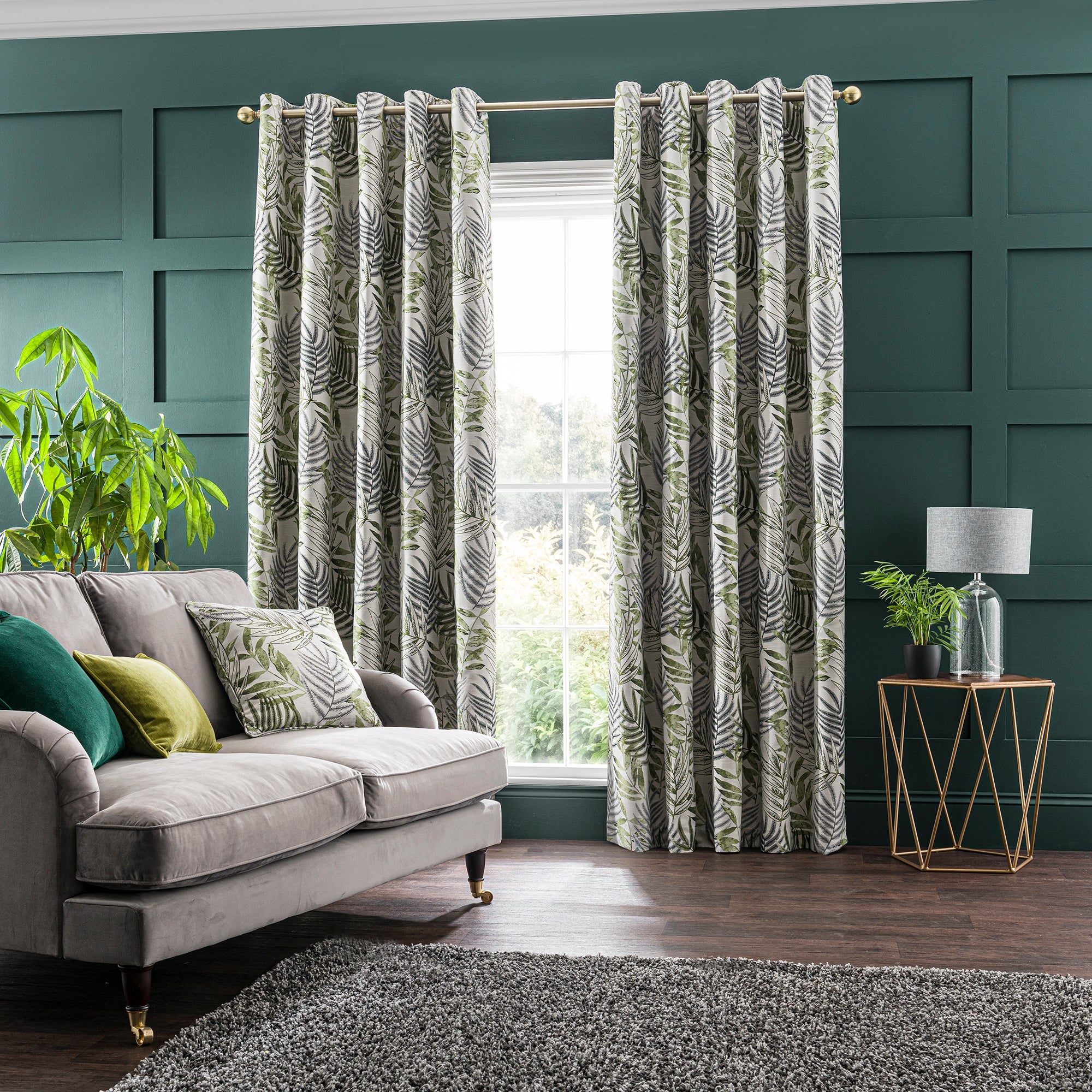 Leaf Jacquard Eyelet Curtains 