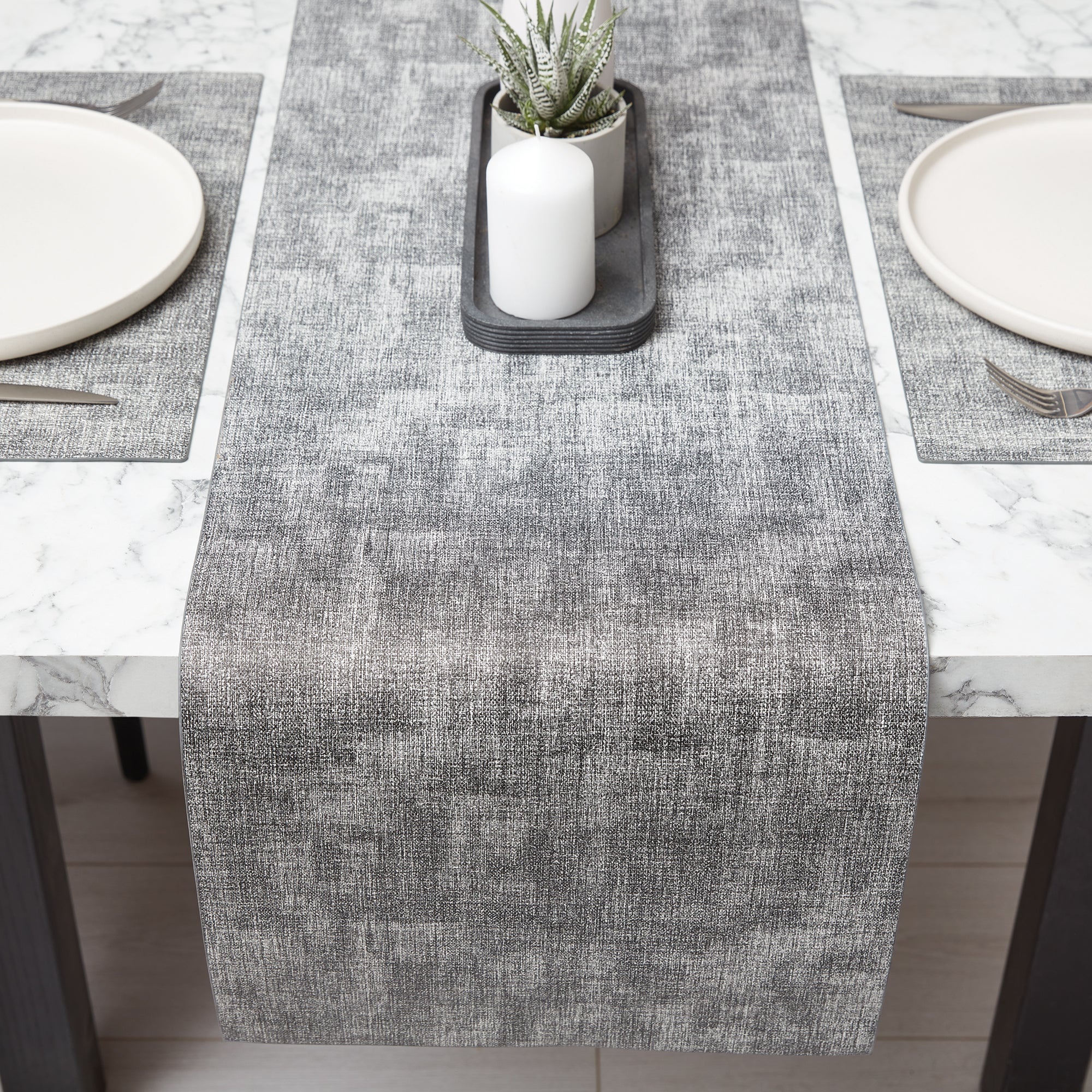 Metallic Champagne Printed Runner | Dunelm