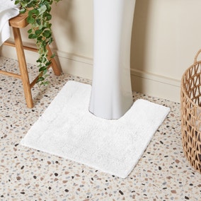 Organic Cotton Reversible White Pedestal Mat