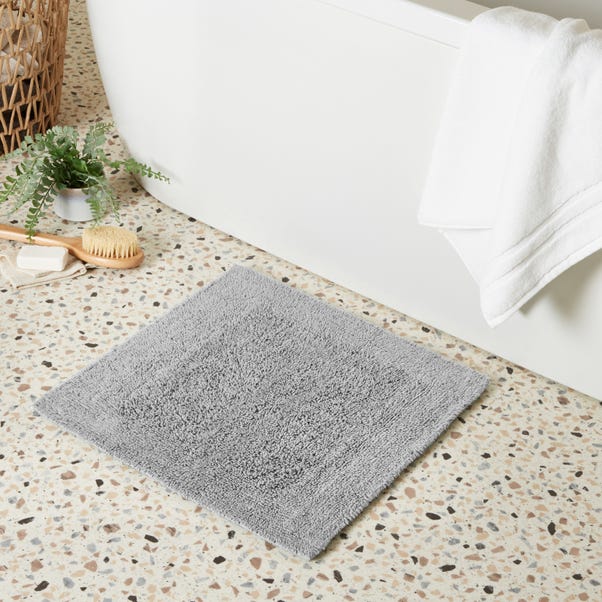 Organic Cotton Reversible Silver Shower Mat