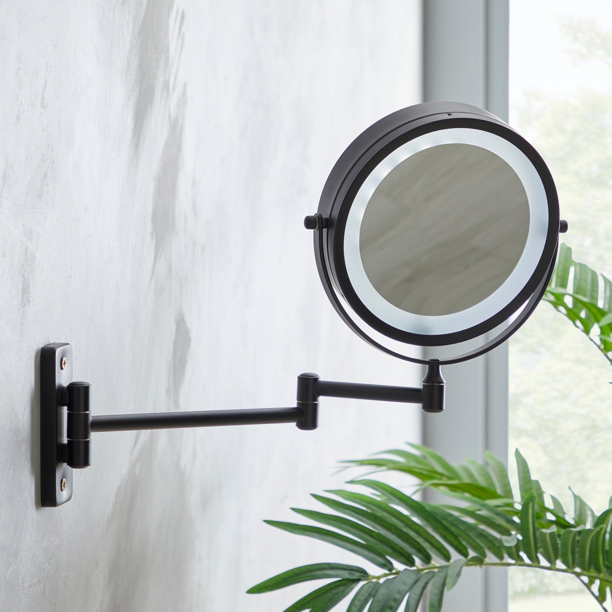 Black 7 Double Sided Led Wall Mirror Dunelm
