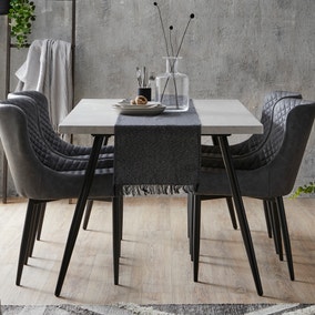 Zuri Concrete Effect Rectangular Dining Table
