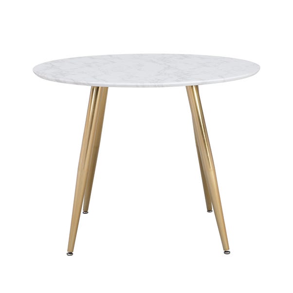 Kendall 4 Seater Round Dining Table, Marble Effect image 1 of 6