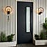 Fort Halo Black Smoked Glass Outdoor Wall Light