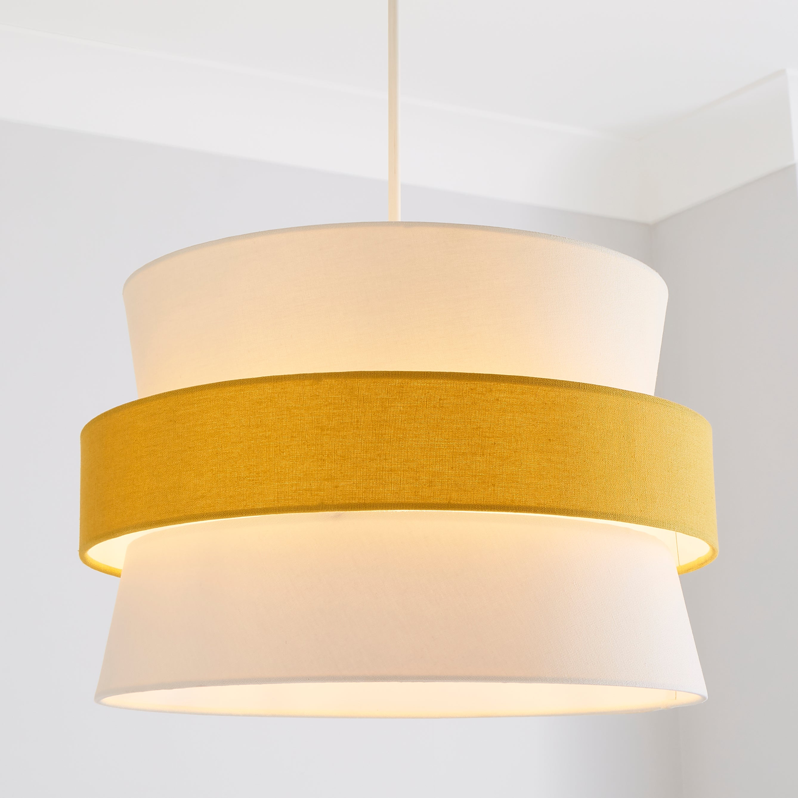Click to view product details and reviews for Joey 3 Tier Easy Fit Pendant Shade Yellow.