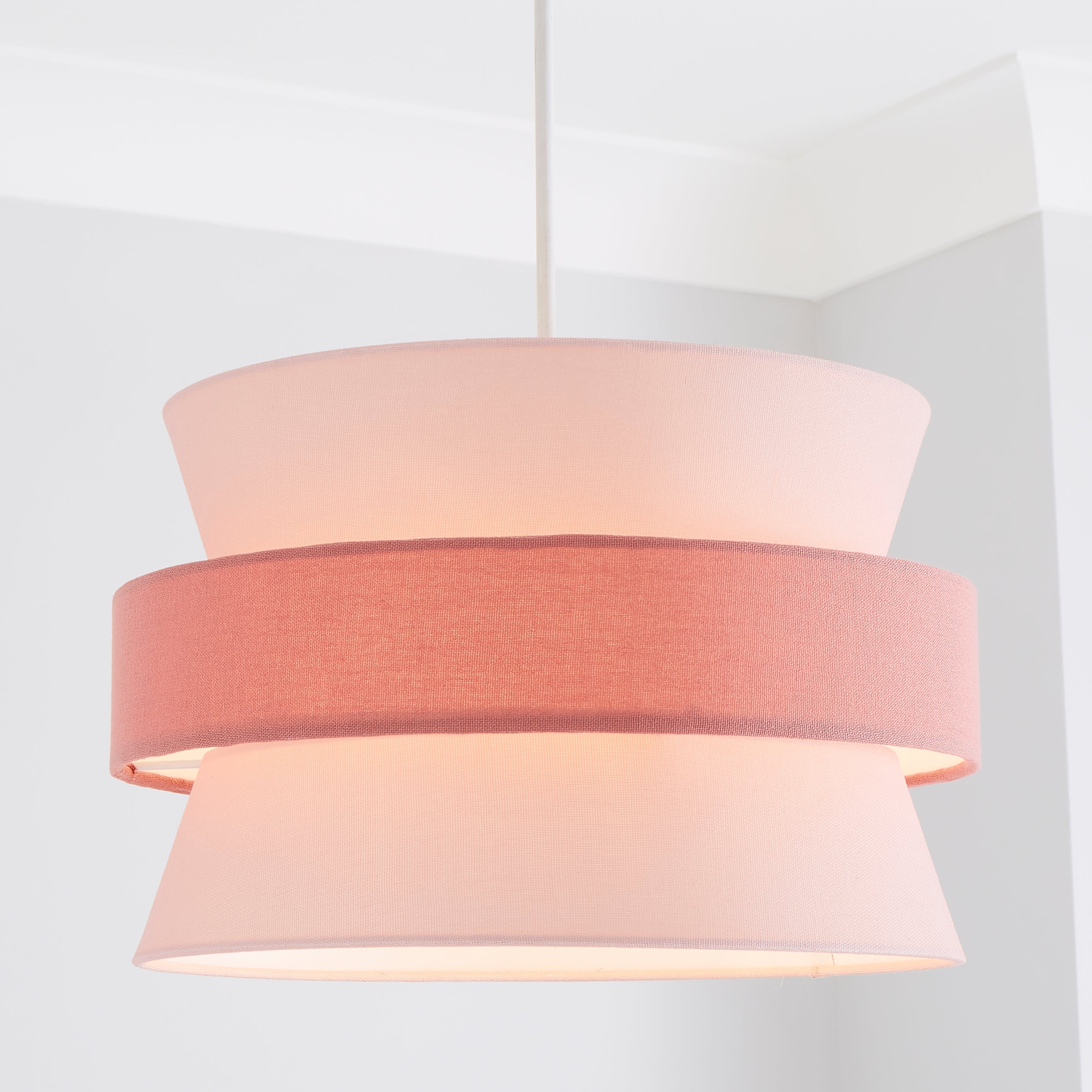 Click to view product details and reviews for Joey 3 Tier Easy Fit Pendant Shade Pink.