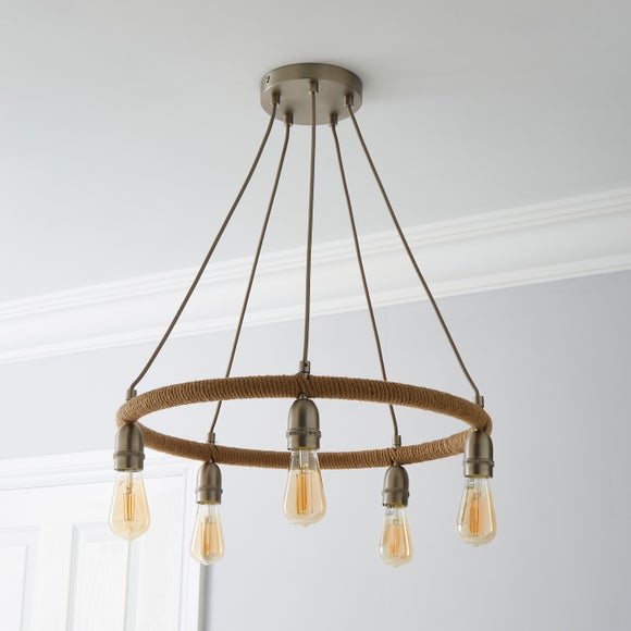 Shelley Rope 5 Light Ceiling Fitting 