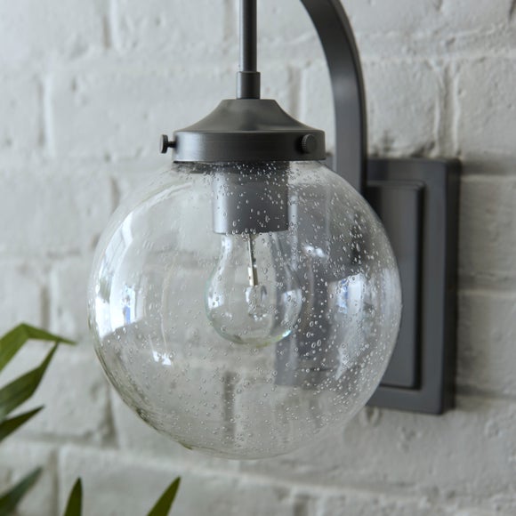 Twain Outdoor Globe Glass Wall Light Dunelm