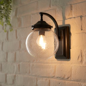 Twain Globe Glass Compact Outdoor Wall Light
