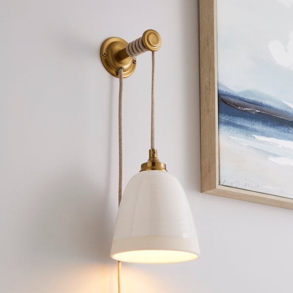 White plug deals in wall light