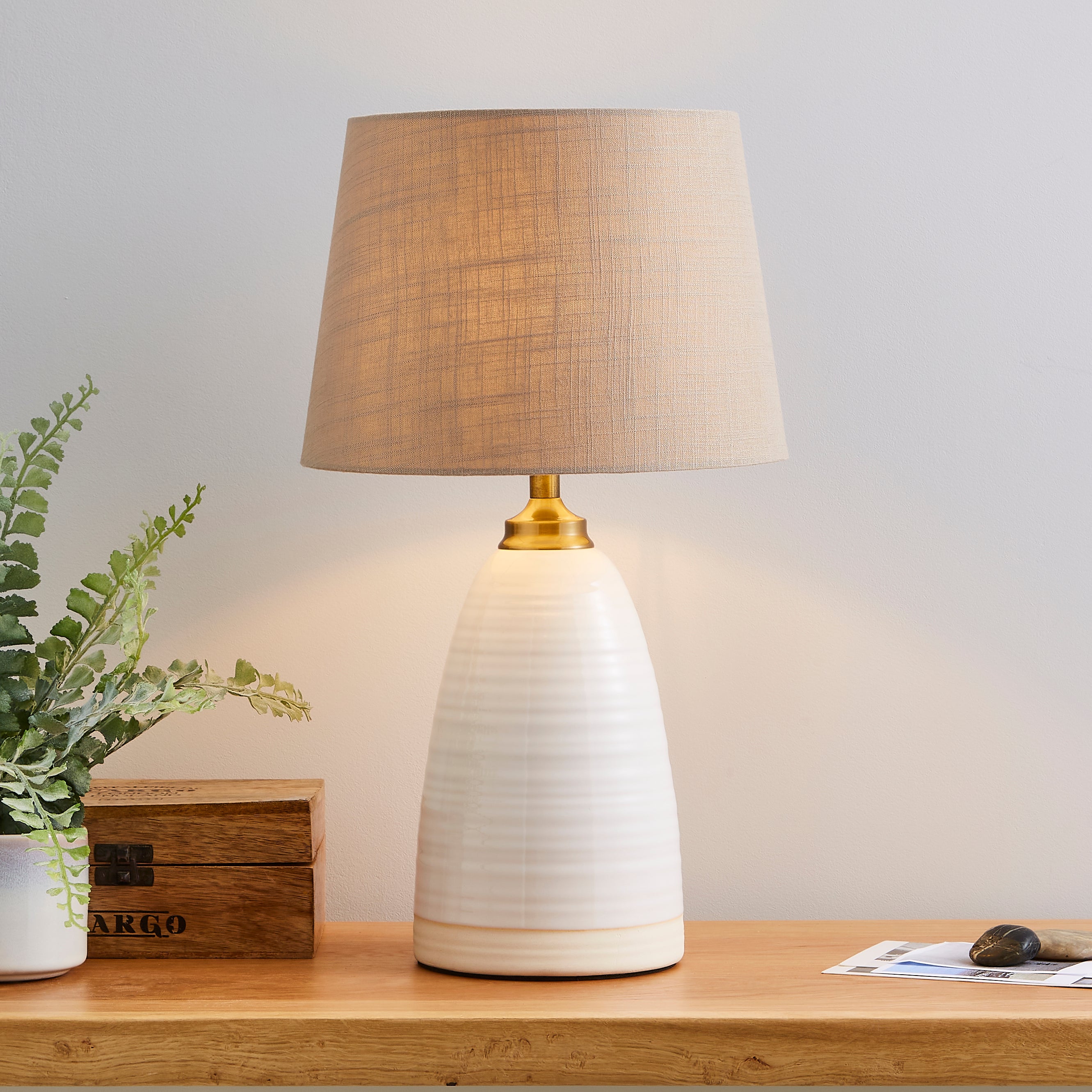Image of Churchgate Harby Table Lamp White