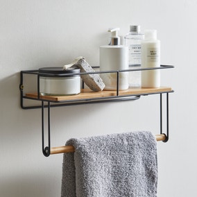 Compact Living Natural Towel Rail Shelf