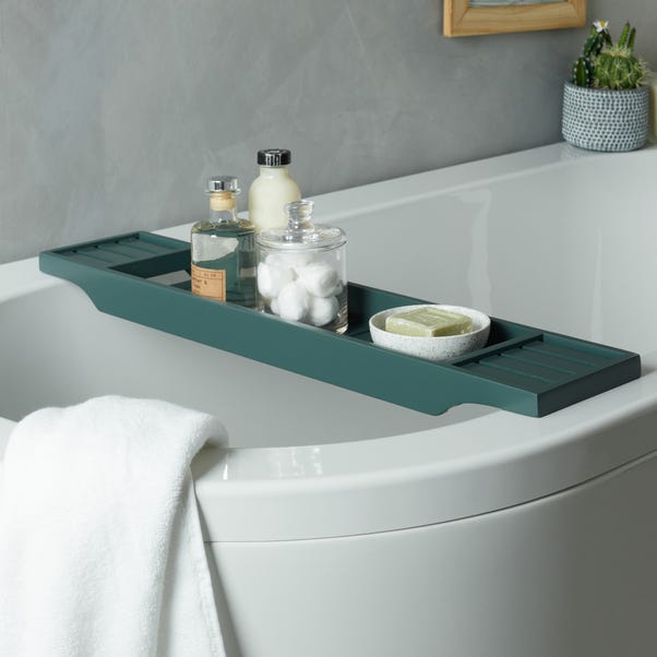 Forest Green Bamboo Bath Rack image 1 of 3
