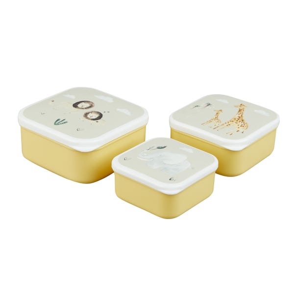 Set of 3 Safari Snack Boxes Yellow