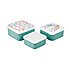 Set of 3 Rainbow Snack Boxes Green