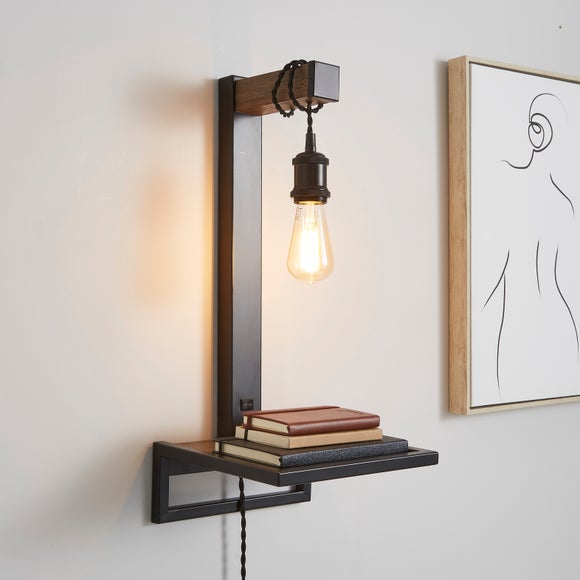 Bedside lamp deals shelf